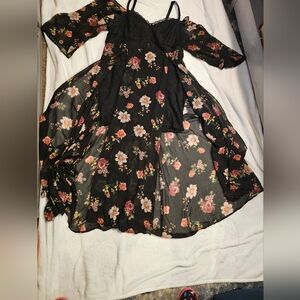 Torrid Black Floral Maxi Dress